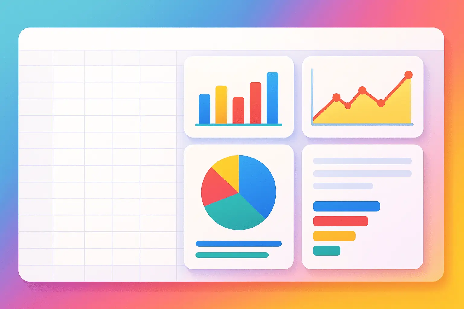 Canva Sheets with sample business data visualization Canva Sheets with sample business data visualization